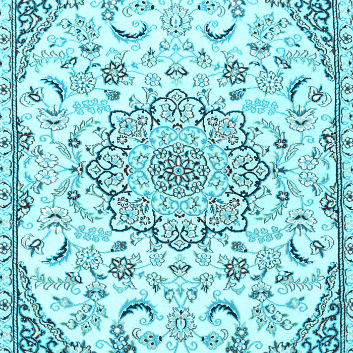 Medallion Light Blue Traditional Rug, tr1472lblu