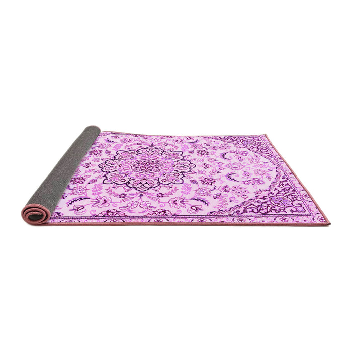 Sideview of Medallion Pink Traditional Rug, tr1472pnk