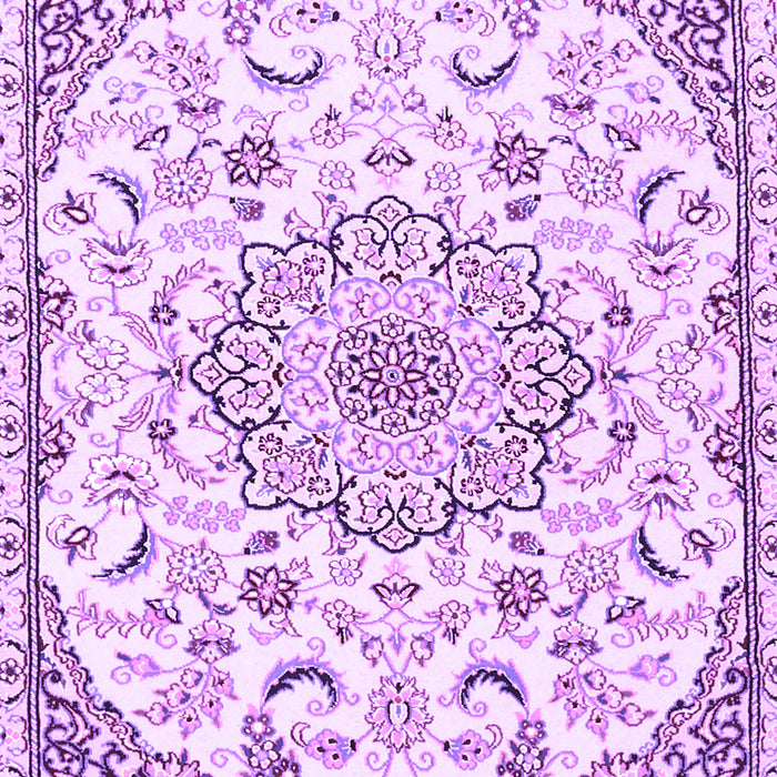 Machine Washable Medallion Purple Traditional Area Rugs, wshtr1472pur