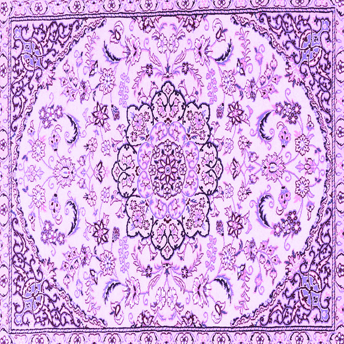 Square Medallion Purple Traditional Rug, tr1472pur