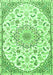 Serging Thickness of Machine Washable Medallion Green Traditional Area Rugs, wshtr1472grn