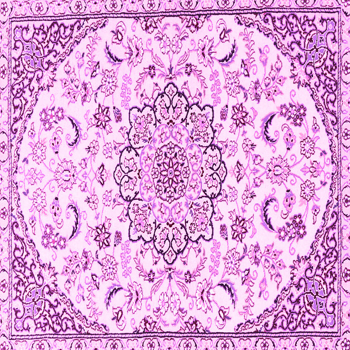 Square Machine Washable Medallion Pink Traditional Rug, wshtr1472pnk