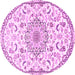 Round Medallion Pink Traditional Rug, tr1472pnk