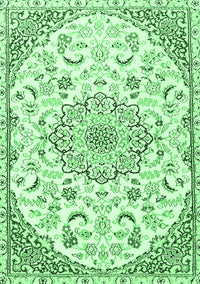 Medallion Emerald Green Traditional Rug, tr1472emgrn