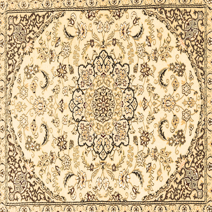 Square Medallion Brown Traditional Rug, tr1472brn