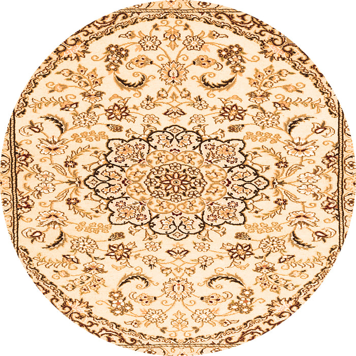 Square Medallion Orange Traditional Rug, tr1472org