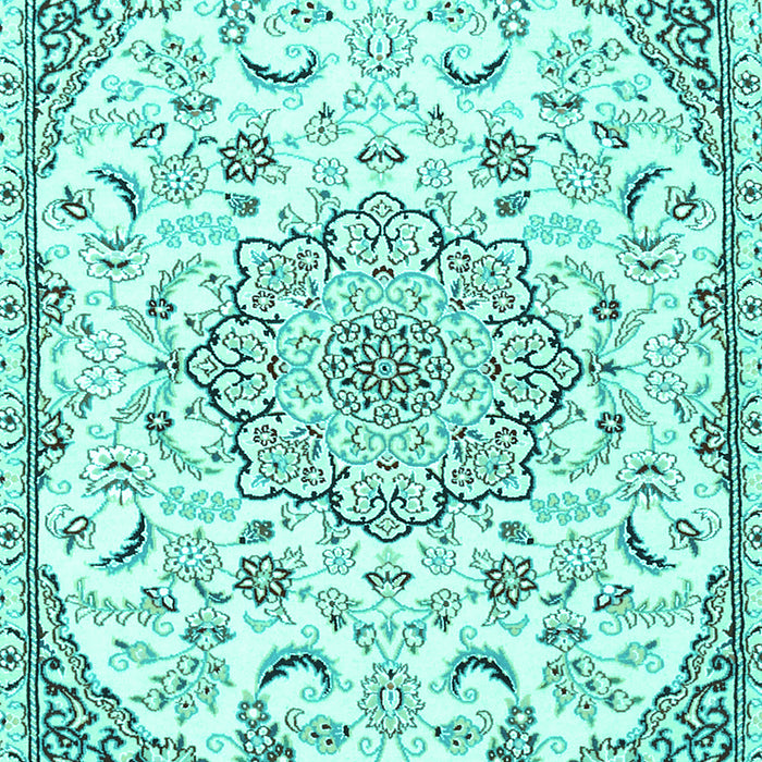Medallion Turquoise Traditional Rug, tr1472turq
