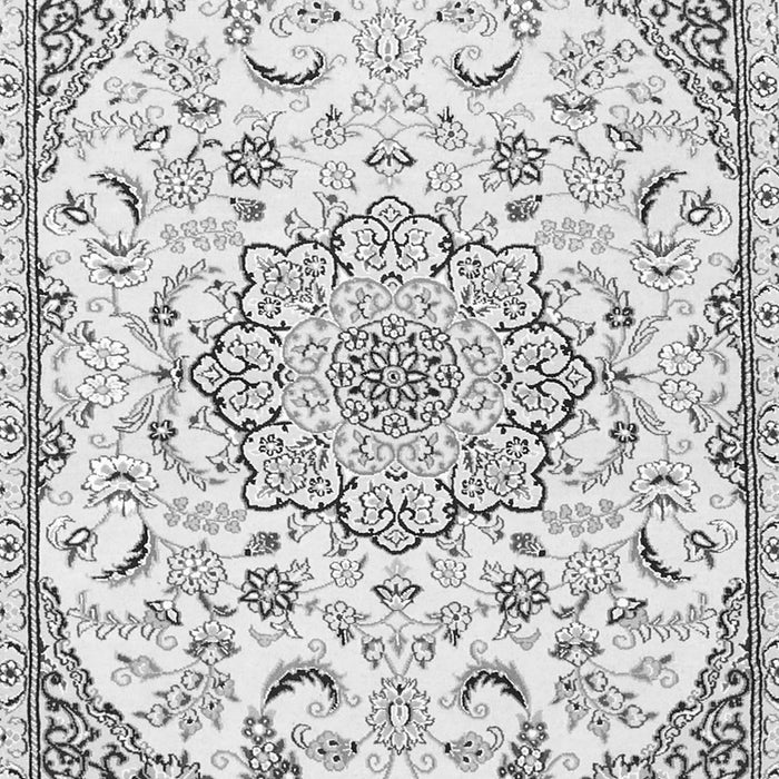 Serging Thickness of Machine Washable Medallion Gray Traditional Rug, wshtr1472gry