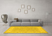 Machine Washable Persian Yellow Traditional Rug in a Living Room, wshtr1473yw