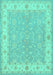 Machine Washable Persian Turquoise Traditional Area Rugs, wshtr1473turq