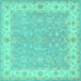 Square Persian Turquoise Traditional Rug, tr1473turq