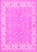 Machine Washable Persian Pink Traditional Rug, wshtr1473pnk