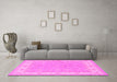 Machine Washable Persian Pink Traditional Rug in a Living Room, wshtr1473pnk