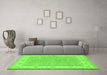 Machine Washable Persian Green Traditional Area Rugs in a Living Room,, wshtr1473grn