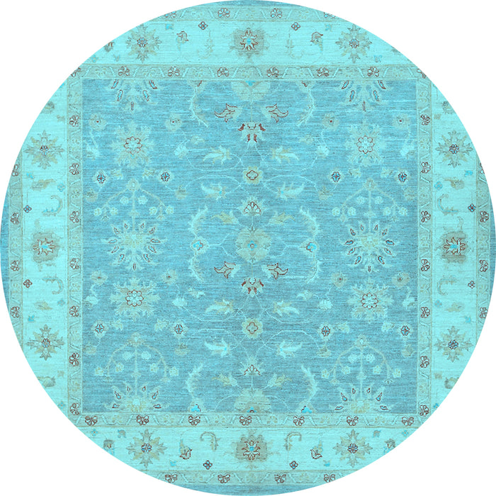 Round Machine Washable Persian Light Blue Traditional Rug, wshtr1473lblu