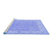 Sideview of Machine Washable Persian Blue Traditional Rug, wshtr1473blu