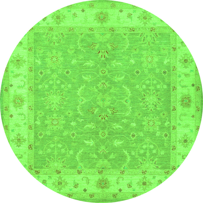 Square Persian Green Traditional Rug, tr1473grn