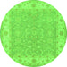 Square Persian Green Traditional Rug, tr1473grn