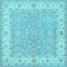 Square Persian Light Blue Traditional Rug, tr1473lblu