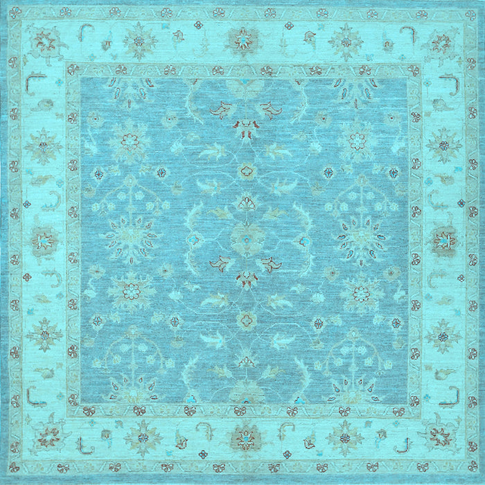 Square Machine Washable Persian Light Blue Traditional Rug, wshtr1473lblu