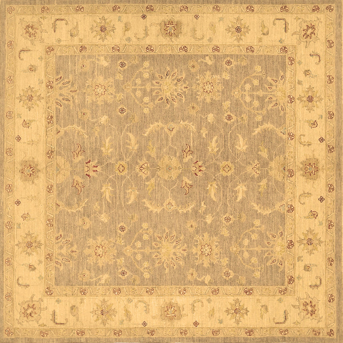 Square Persian Brown Traditional Rug, tr1473brn