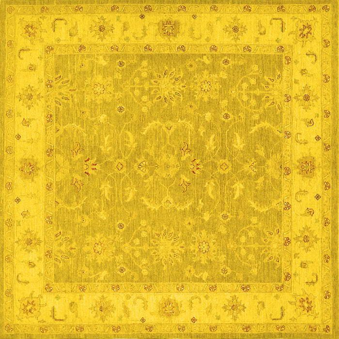 Square Persian Yellow Traditional Rug, tr1473yw