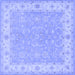 Square Persian Blue Traditional Rug, tr1473blu