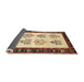 Sideview of Traditional Brown Gold Persian Rug, tr1474