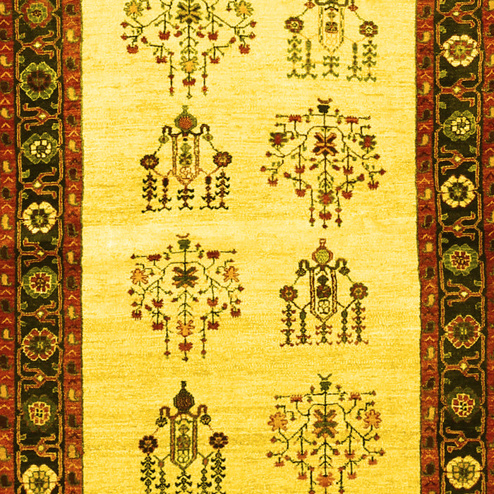 Machine Washable Persian Yellow Traditional Rug, wshtr1474yw