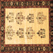 Square Machine Washable Persian Brown Traditional Rug, wshtr1474brn