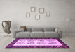 Machine Washable Persian Purple Traditional Area Rugs in a Living Room, wshtr1474pur