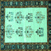 Square Persian Turquoise Traditional Rug, tr1474turq