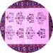 Round Persian Purple Traditional Rug, tr1474pur