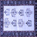 Square Persian Blue Traditional Rug, tr1474blu