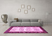 Machine Washable Persian Pink Traditional Rug in a Living Room, wshtr1474pnk