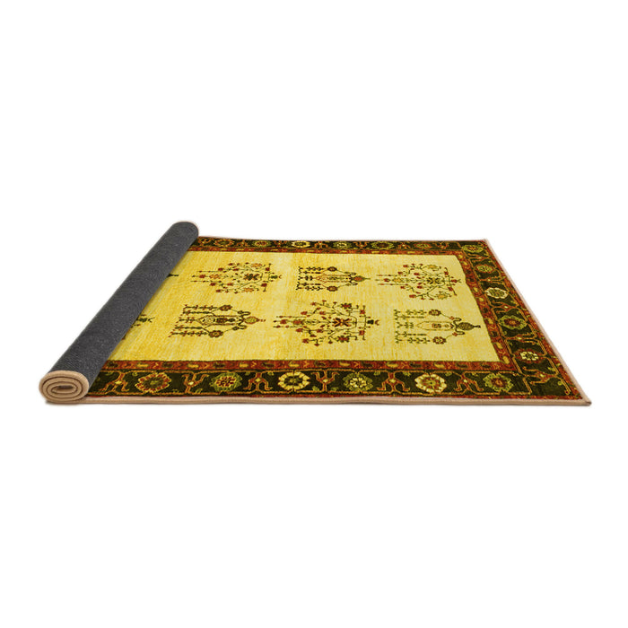 Sideview of Persian Yellow Traditional Rug, tr1474yw