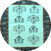 Round Persian Light Blue Traditional Rug, tr1474lblu