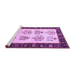 Sideview of Machine Washable Persian Purple Traditional Area Rugs, wshtr1474pur