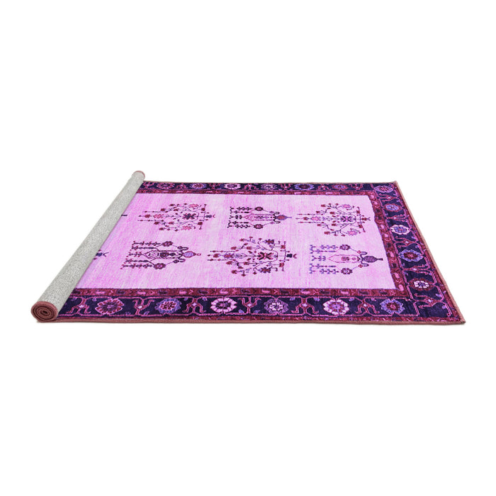 Sideview of Machine Washable Persian Purple Traditional Area Rugs, wshtr1474pur