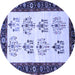 Round Persian Blue Traditional Rug, tr1474blu