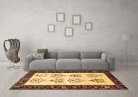 Machine Washable Persian Brown Traditional Rug, wshtr1474brn