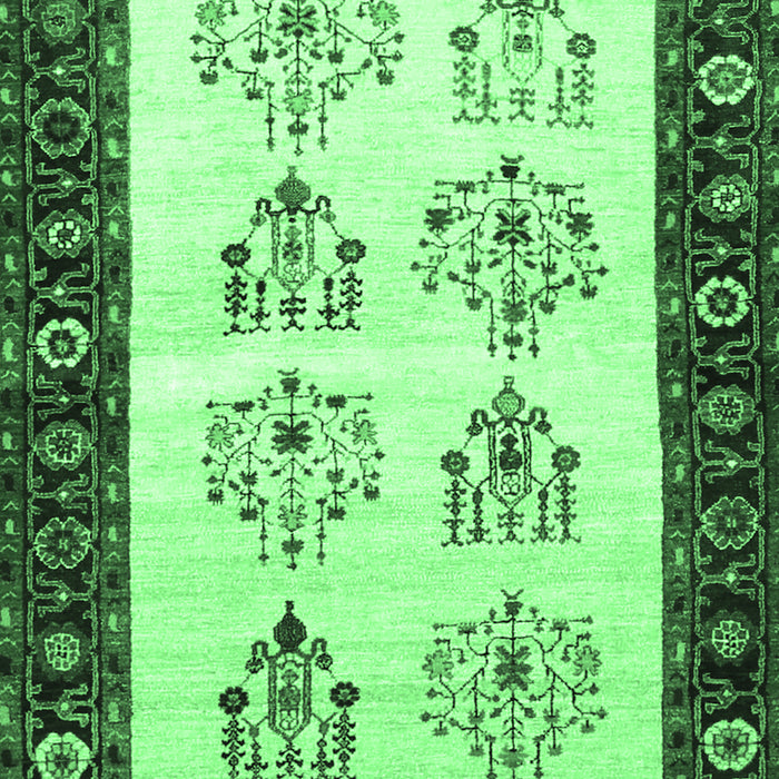 Machine Washable Persian Emerald Green Traditional Area Rugs, wshtr1474emgrn