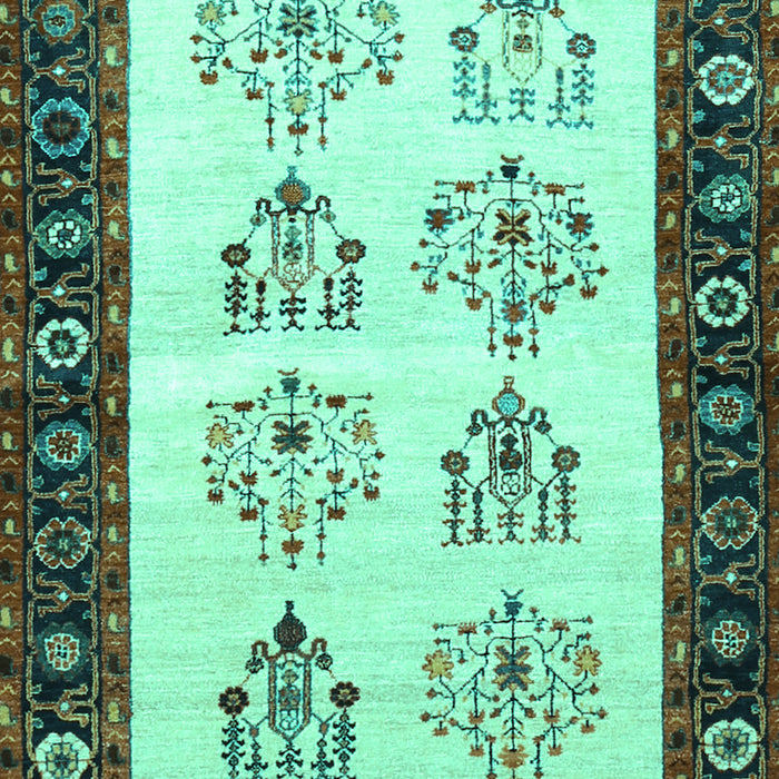 Machine Washable Persian Turquoise Traditional Area Rugs, wshtr1474turq
