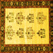 Square Persian Yellow Traditional Rug, tr1474yw