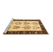 Sideview of Machine Washable Persian Brown Traditional Rug, wshtr1474brn