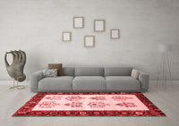 Machine Washable Persian Red Traditional Rug, wshtr1474red