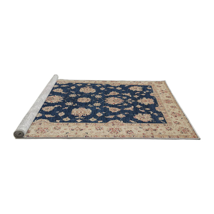 Sideview of Machine Washable Traditional Gray Rug, wshtr1475