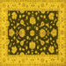 Square Machine Washable Persian Yellow Traditional Rug, wshtr1475yw