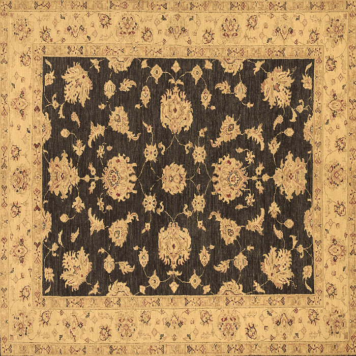 Square Persian Brown Traditional Rug, tr1475brn