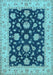 Machine Washable Persian Light Blue Traditional Rug, wshtr1475lblu